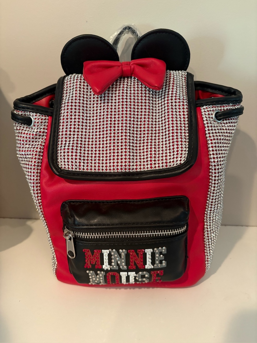 Disney’s Minnie, mouse sparkle, bling, red and black backpack NEW WITH TAGS